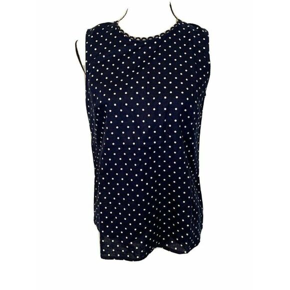 J Crew New Polka Dot linen tank top - Picture 1 of 7